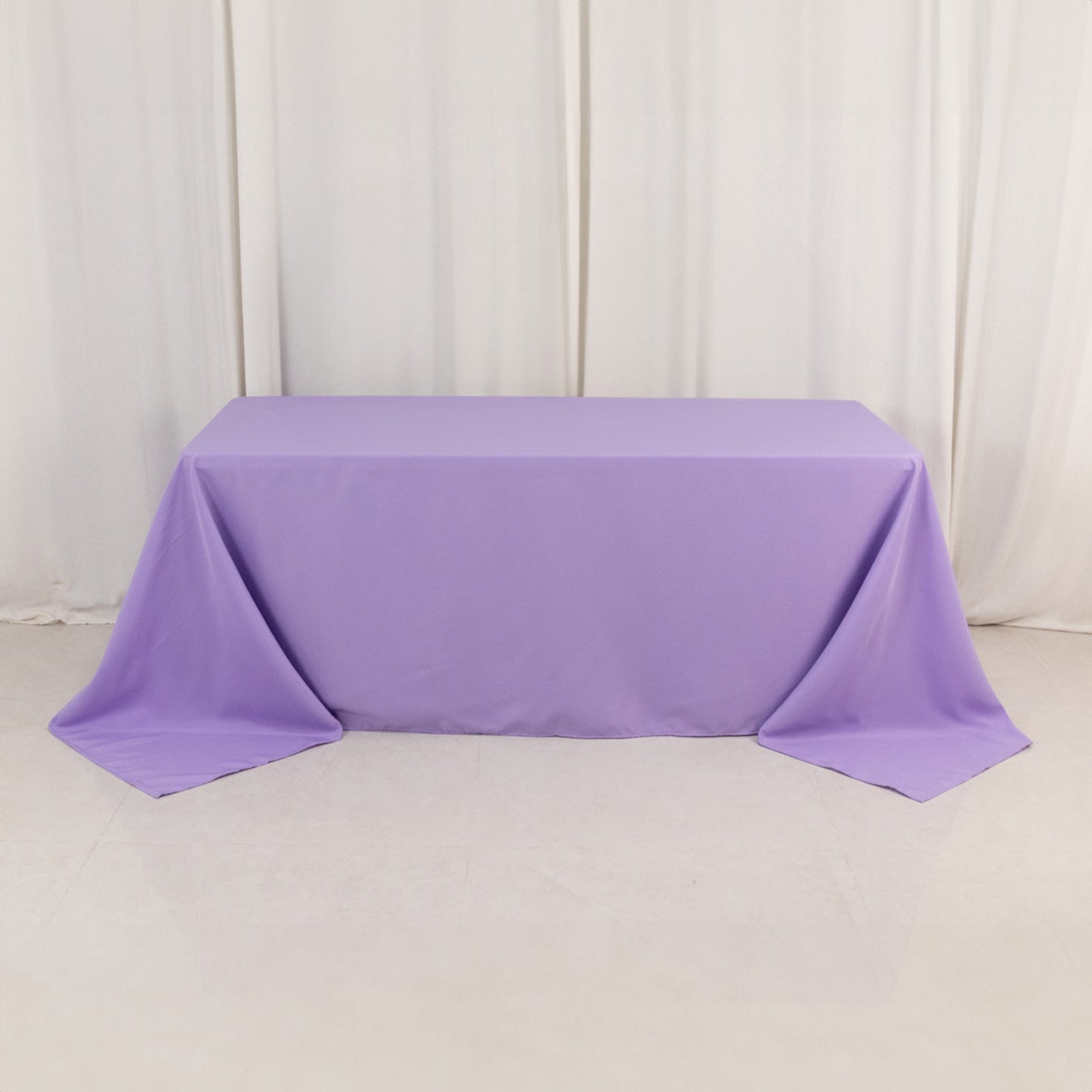 Premium Polyester 90"x132" Rectangle Tablecloth Lavender Lilac - Seamless 220GSM Stain-Resistant Table Cover