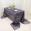 Mesh 90"x156" Rectangle Tablecloth Royal Blue/Gold - Wave Sequin Embroidered Table Cover