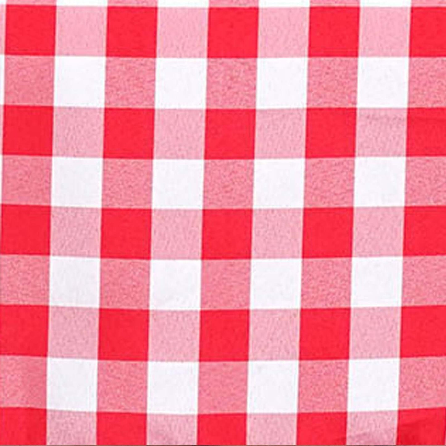 Polyester 54"x54" Table Overlay Square Tablecloth White/Red - Checkered Buffalo Plaid Design for Casual Table Settings