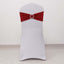 5 Pack Chair Sashes Shimmer Tinsel Spandex 5"x12" with Silver Rhinestone Buckles Red - Stylish Chair Bands