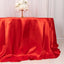 Satin 132" Round Tablecloth Red - Stylish Seamless Table Cover