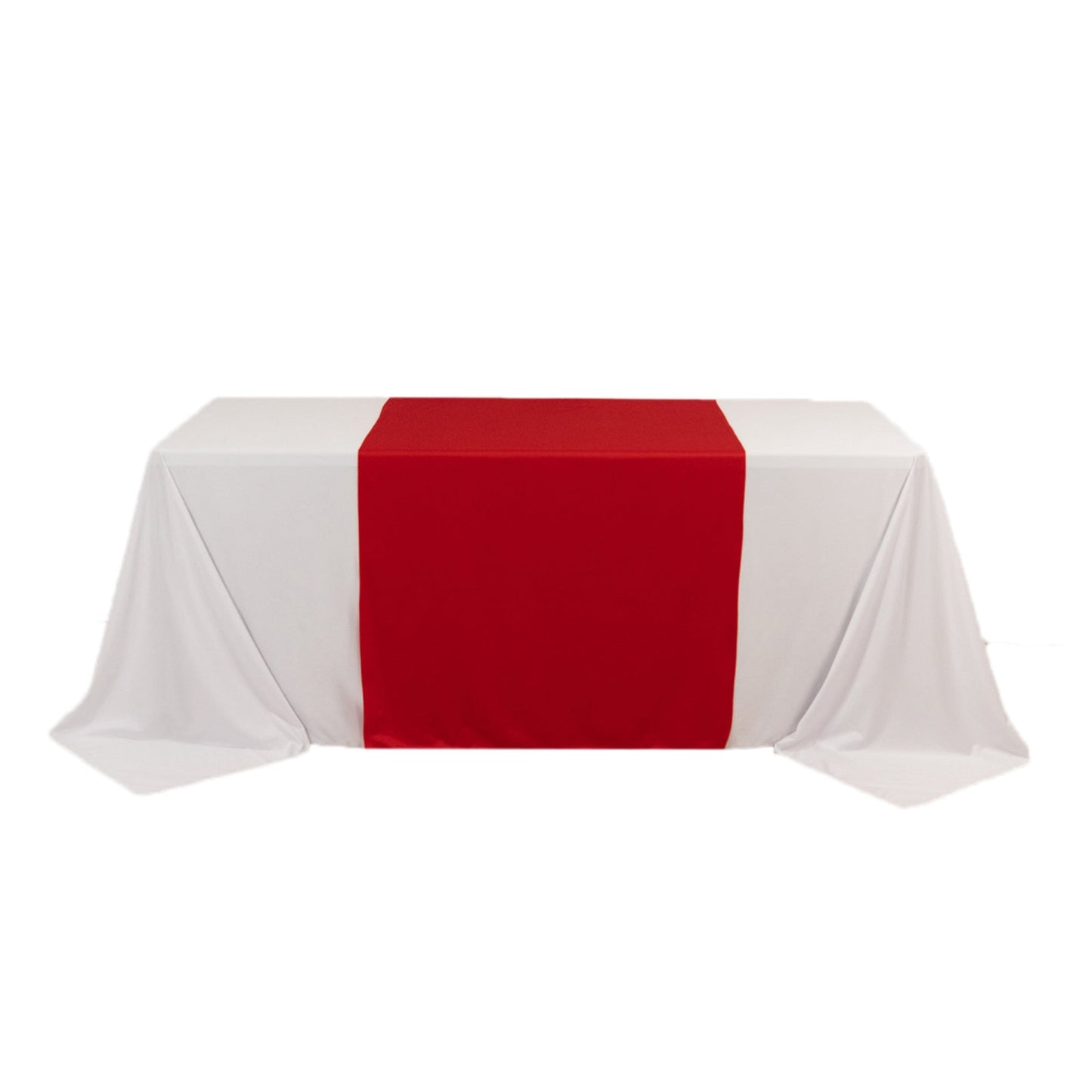 Wide Polyester 36"x72" Table Runner Red - Durable Trade Show Table Linen