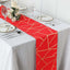 Polyester 9ft Table Runner Red with Gold Foil Modern Geometric Accent