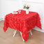 Taffeta 54"x54" Square Tablecloth Red 3D Leaf Petal Table Cover
