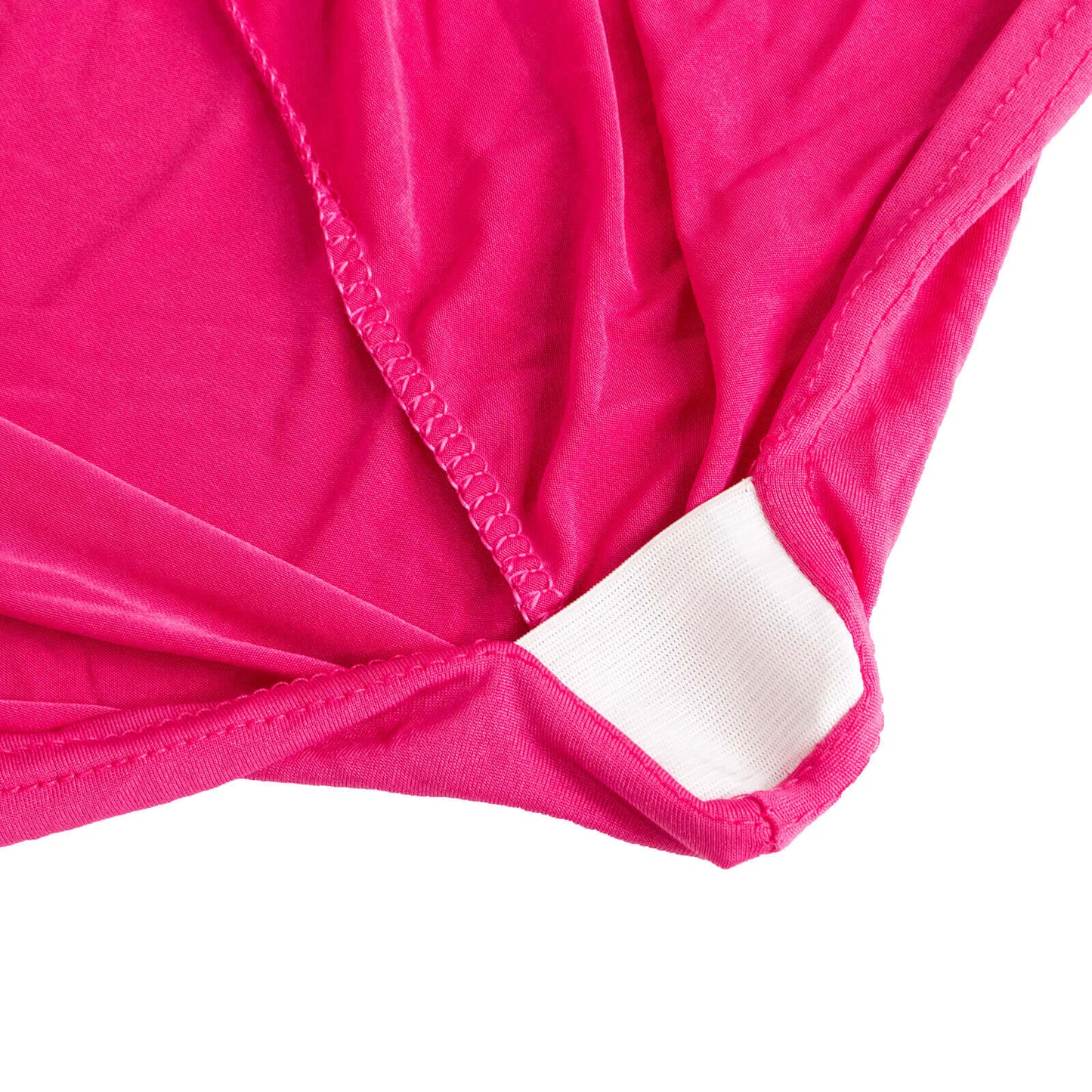 Stretch Spandex Chair Cover Fuchsia for Folding Chairs - Secure Fit Slipcover with Silver Rhinestone Buckled Sash Band