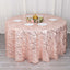 Sequin Mesh 120" Round Tablecloth Rose Gold - Seamless Wave Embroidered Table Cover