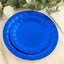 25-Pack Paper 12" Round Charger Plates in Royal Blue with Geometric Prism Design - Disposable 400GSM Serving Trays