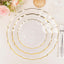 10-Pack Plastic 7" Round Dessert Appetizer Plates in Clear Sunflower with Gold Scalloped Rim - Disposable Salad Plates for Classy Events & Banquets