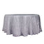 Polyester 120" Round Silver Tablecloth Metallic Fringe Shag Tinsel Table Cover