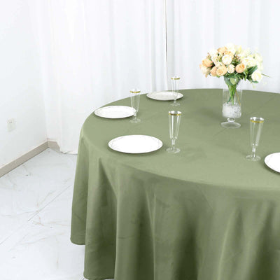 Polyester 108" Round Tablecloth Dusty Sage Green - Wrinkle-Resistant Table Cover