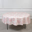 Polyester 90" Round Tablecloth White - Pink French Toile Pattern for Chic Weddings