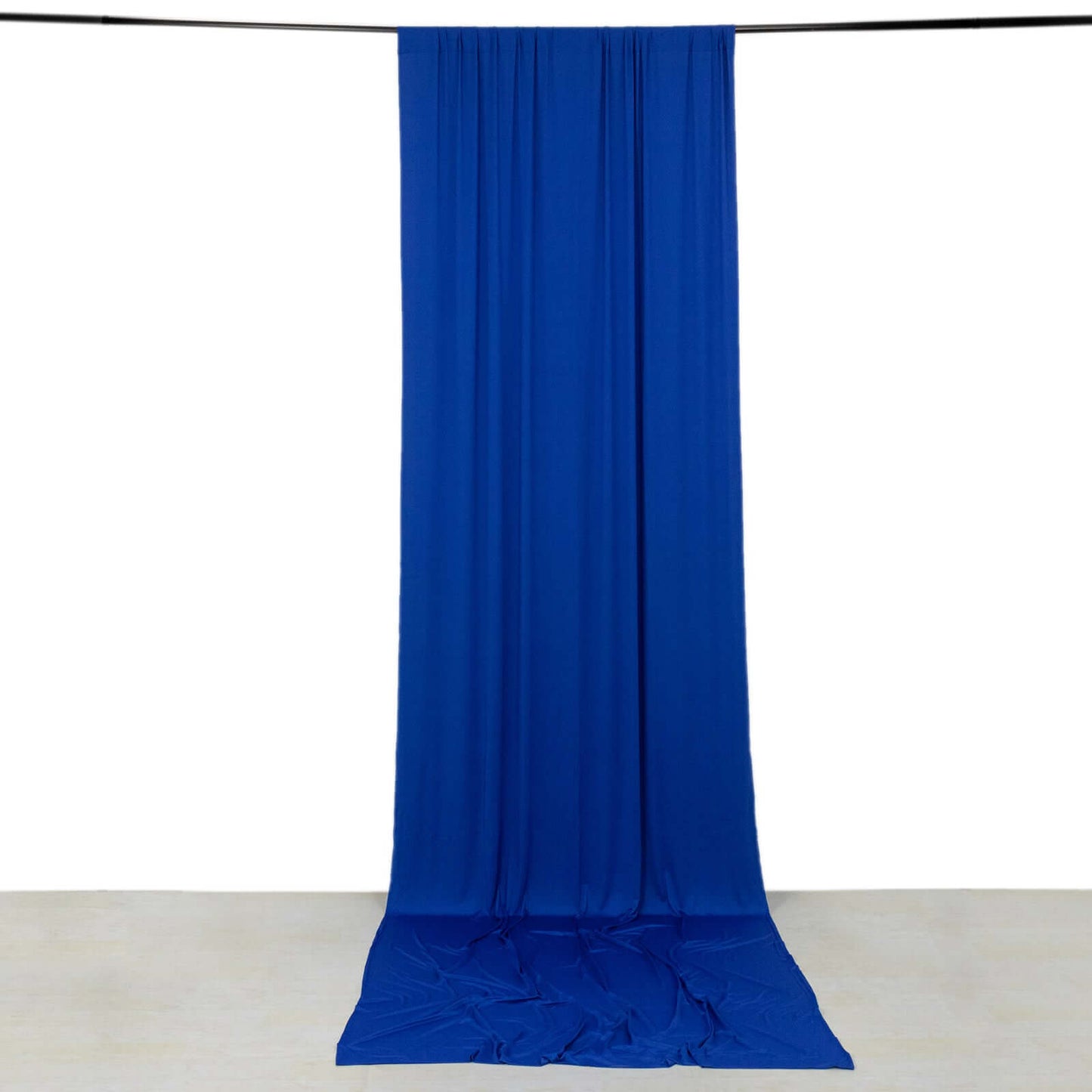 Royal Blue 4-Way Stretch Spandex Event Curtain Drapes, Wrinkle Free Backdrop Event Panel with Rod Pockets - 5ftx14ft