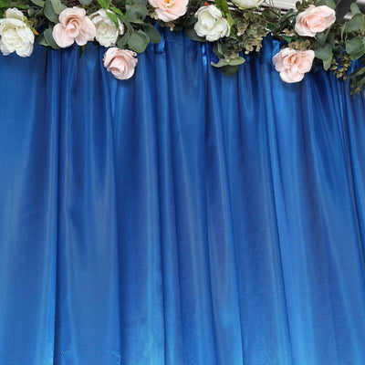 8ftx10ft Royal Blue Satin Event Curtain Drapes, Backdrop Event Panel