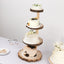 4-Tier Wooden Cupcake Tower Stand Rustic Natural Wood Slice Design - Farmhouse Style Dessert Display 29"