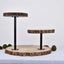 3-Tier Wooden Cheese Board Stand Natural Wood Slice Design - Rustic Cupcake Centerpiece with Assembly Tools 14"