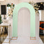 8ft Sage Green Spandex Fitted Open Arch Wedding Arch Cover, Double-Sided U-Shaped Backdrop Slipcover