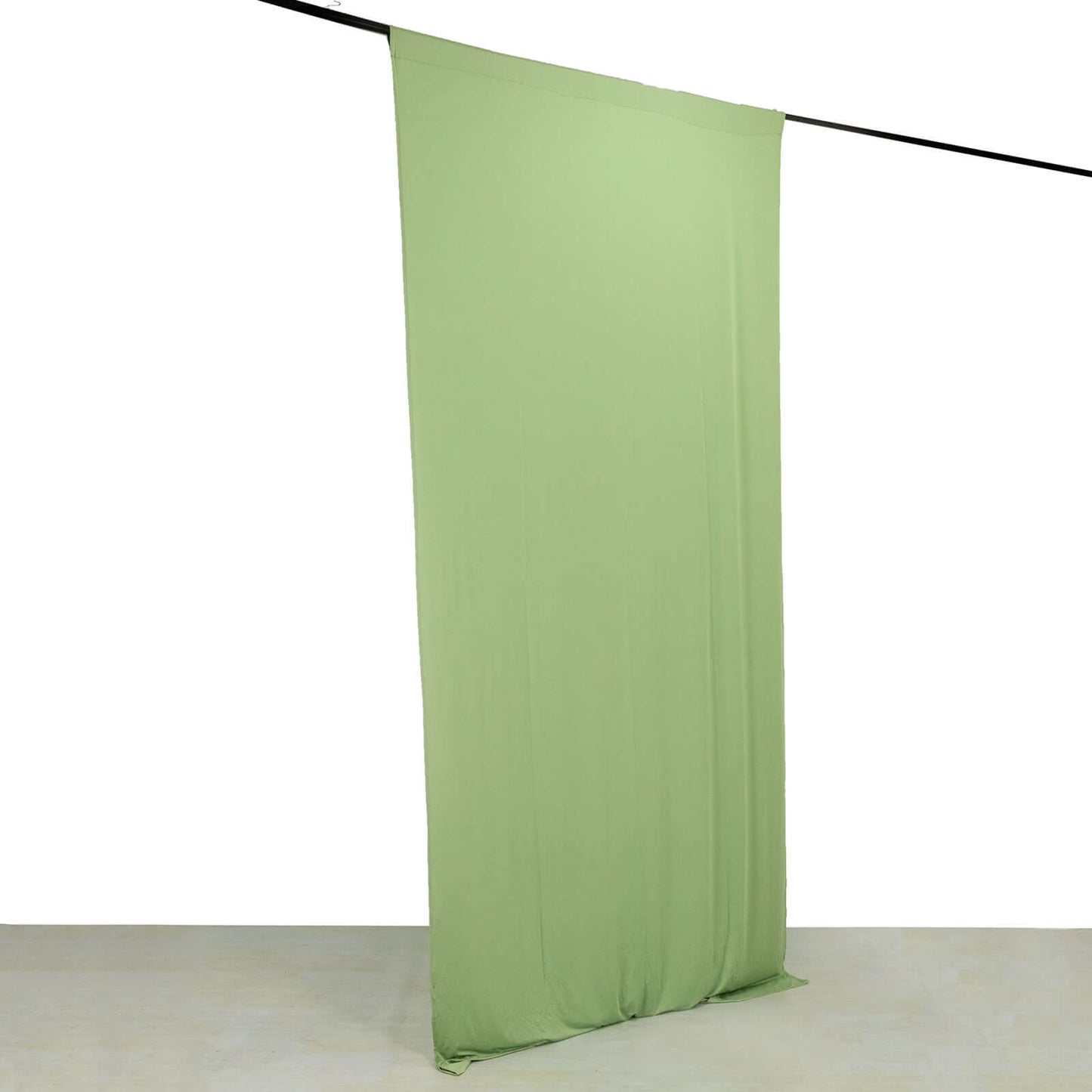 Sage Green 4-Way Stretch Spandex Event Curtain Drapes, Wrinkle Free Backdrop Event Panel with Rod Pockets - 5ftx10ft