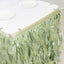 Taffeta 14ft Table Skirt Sage Green - Cascading Curly Willow Style Table Cover