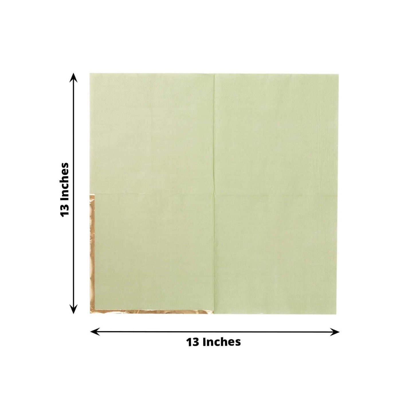 50-Pack Paper Beverage Napkins with Gold Foil Edge Sage Green - Disposable 2 Ply Cocktail Napkins for Events 6.5"x6.5"