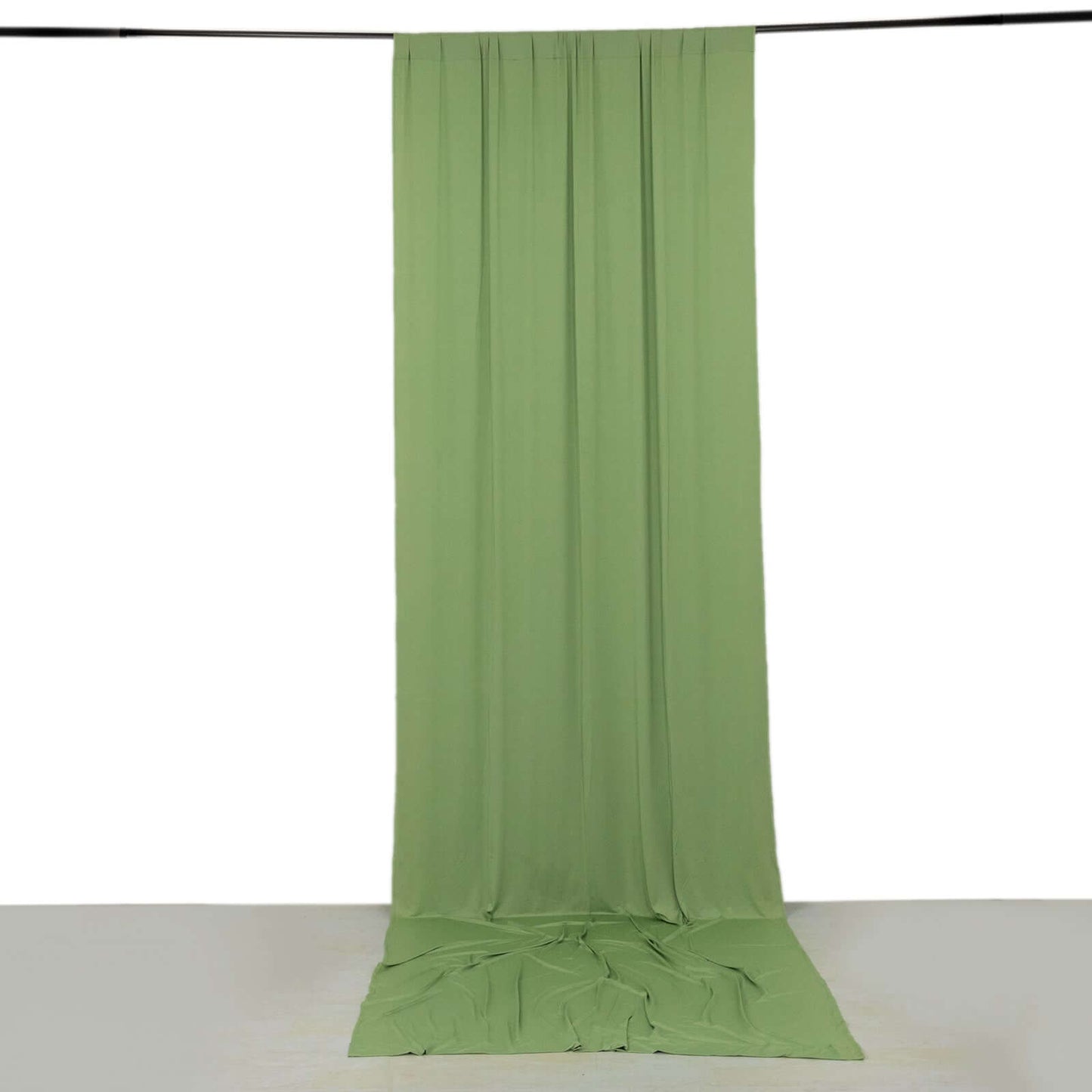 Sage Green 4-Way Stretch Spandex Event Curtain Drapes, Wrinkle Free Backdrop Event Panel with Rod Pockets - 5ftx14ft