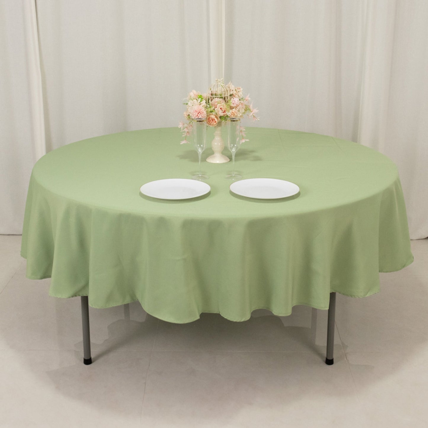 Premium Polyester 90" Round Tablecloth Sage Green - Stain and Wrinkle-Resistant Design with 220GSM Thickness Table Cover
