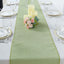 Faux Linen 14"x108" Table Runner Sage Green - Rustic Style Table Decor