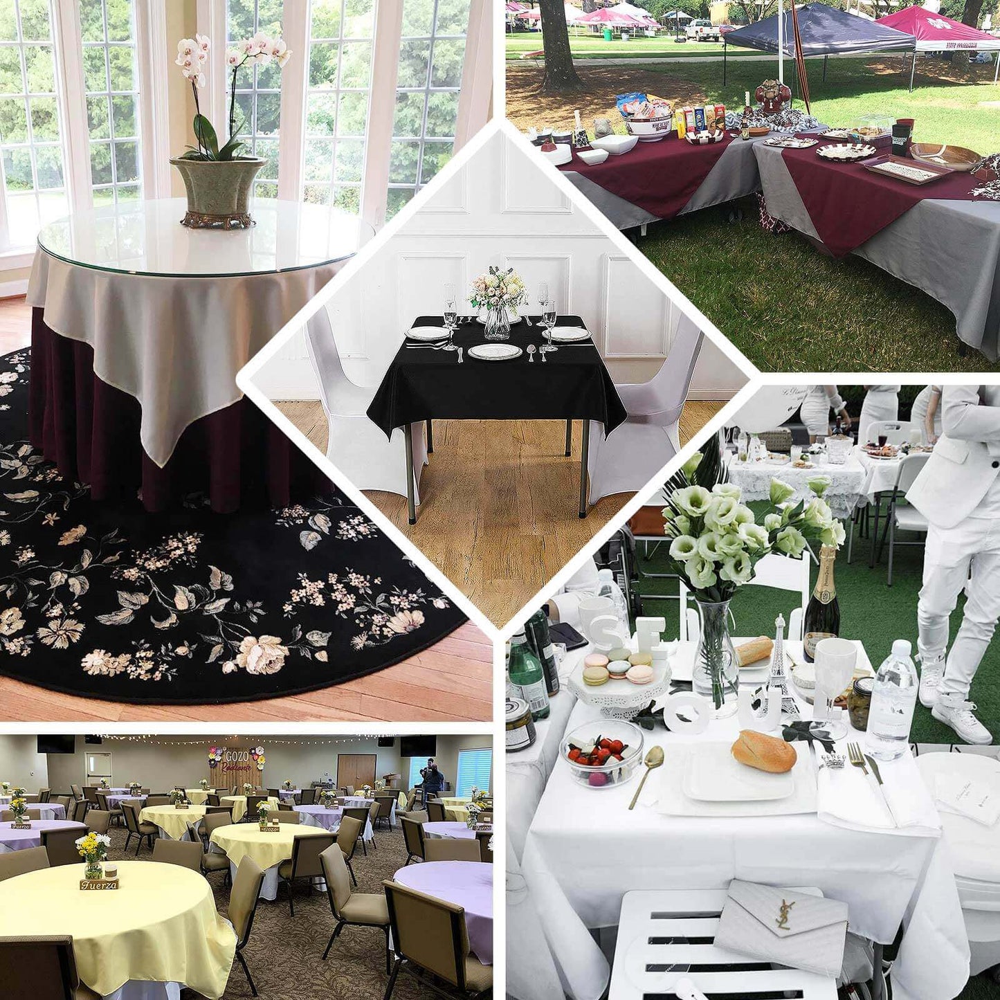 Premium Polyester 54"x54" Square Tablecloth Sage Green - Stain and Wrinkle-Resistant 220GSM Table Cover