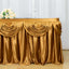 Satin 14ft Table Skirt Gold Pleated Double Drape Design - Soft & Graceful for Events