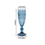 6-Pack Champagne Flute Glasses Transparent Ocean Blue Textured Crystal Cut Design - Chic Wine Goblets for Parties & Events 6oz 8"