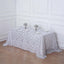 Tulle 90"x156" Rectangle Tablecloth Silver - Sequin Leaf Embroidered Table Cover
