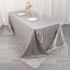 Satin Striped 90"x132" Rectangular Tablecloth Silver - Seamless Silky Smooth Table Cover