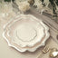 25-Pack Paper Dinner Plates in White with Silver Scallop Rim - Disposable 300GSM Party Plates 10"