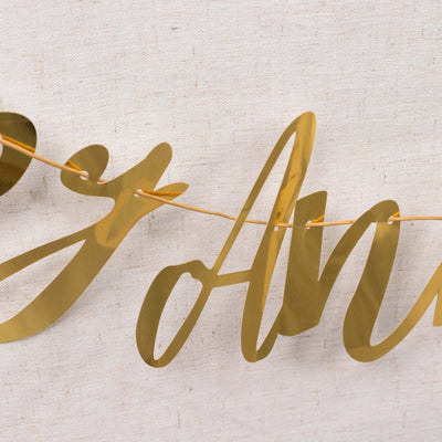 10ft Pre-Strung Metallic Gold Foil "Happy Anniversary" Banner, Party Photo Backdrop Hanging Garland - 250 GSM