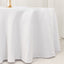 Lamour Satin 120" Round Tablecloth White - Seamless Table Cover with Soft Tempered Sheen for Upscale Gatherings