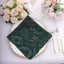 Sequin Tulle 20"x20" Napkin Hunter Emerald Green - Embroidered Leaf Vine Dinner Napkins