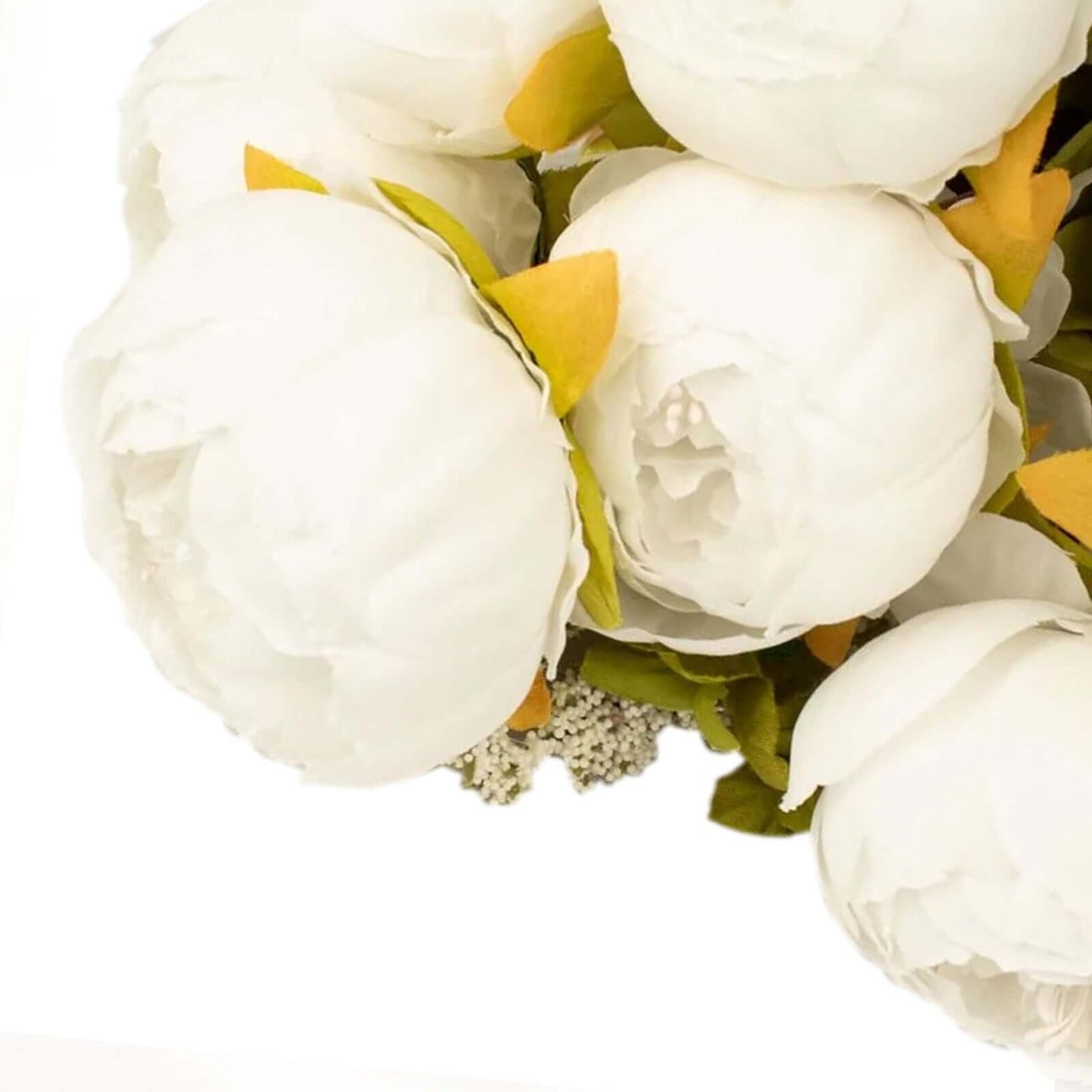 2 Pack 19" White Artificial Peony Flower Wedding Bouquets, Faux Silk Flower Arrangements