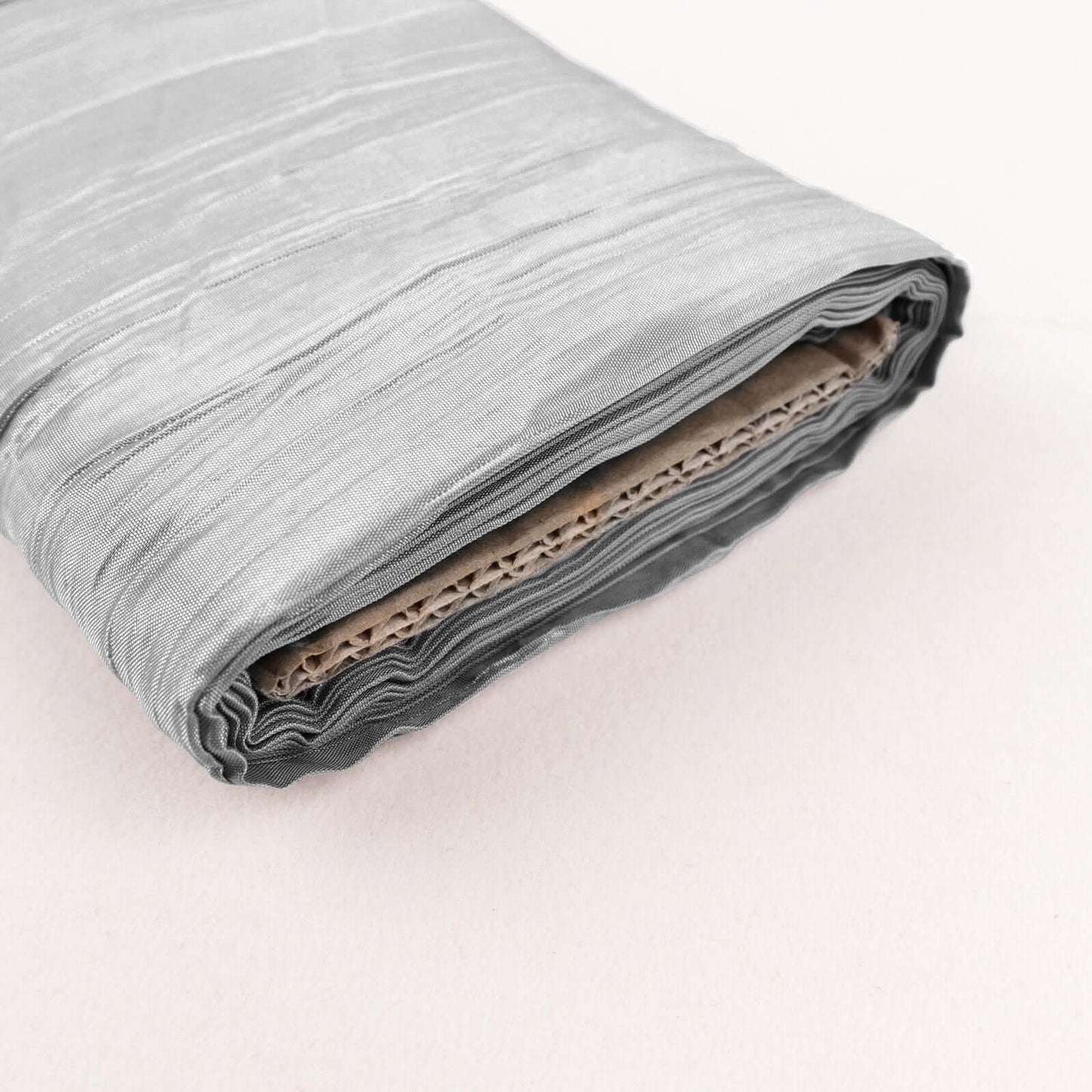 54"x10 Yards Silver Accordion Crinkle Taffeta Fabric Bolt