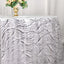 Sequin Mesh 120" Round Tablecloth Silver - Seamless Wave Embroidered Table Cover