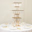 40" Crystal Pendant Table Centerpiece in 5-Tier Gold, Square Flower Stand Metal Vase Chandelier with Hanging Crystals