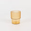 12-Pack Plastic Short Drinking Glasses Amber Gold Ribbed Pattern Stackable - Reusable Tumblers 7oz