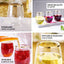 12-Pack Plastic Wine Tumblers Transparent Amber with Gold Rim - Reusable Drinkware 12oz