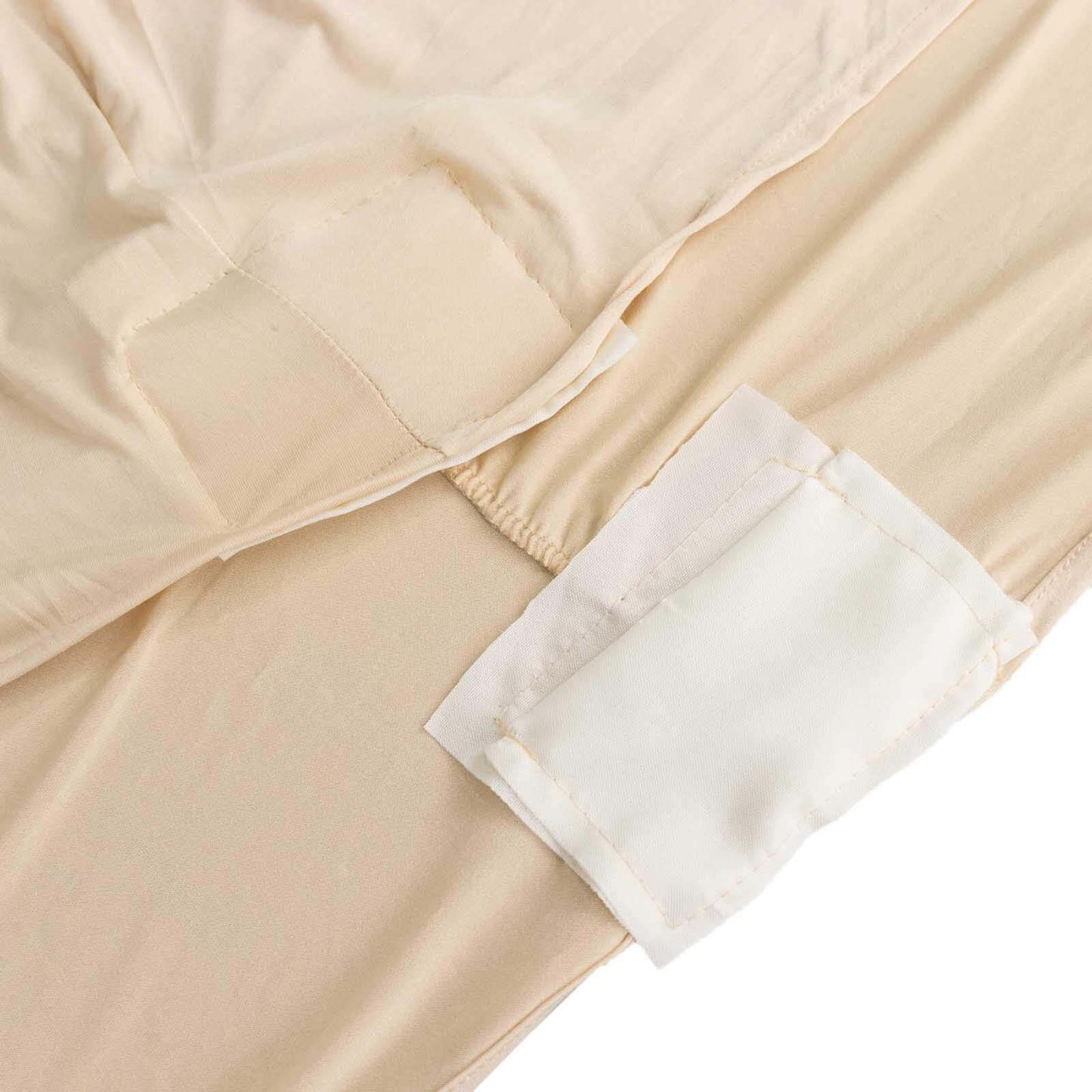 Stretch Spandex 48"x30" Rectangle Tablecloth Beige - Durable Form-Fitting Table Cover