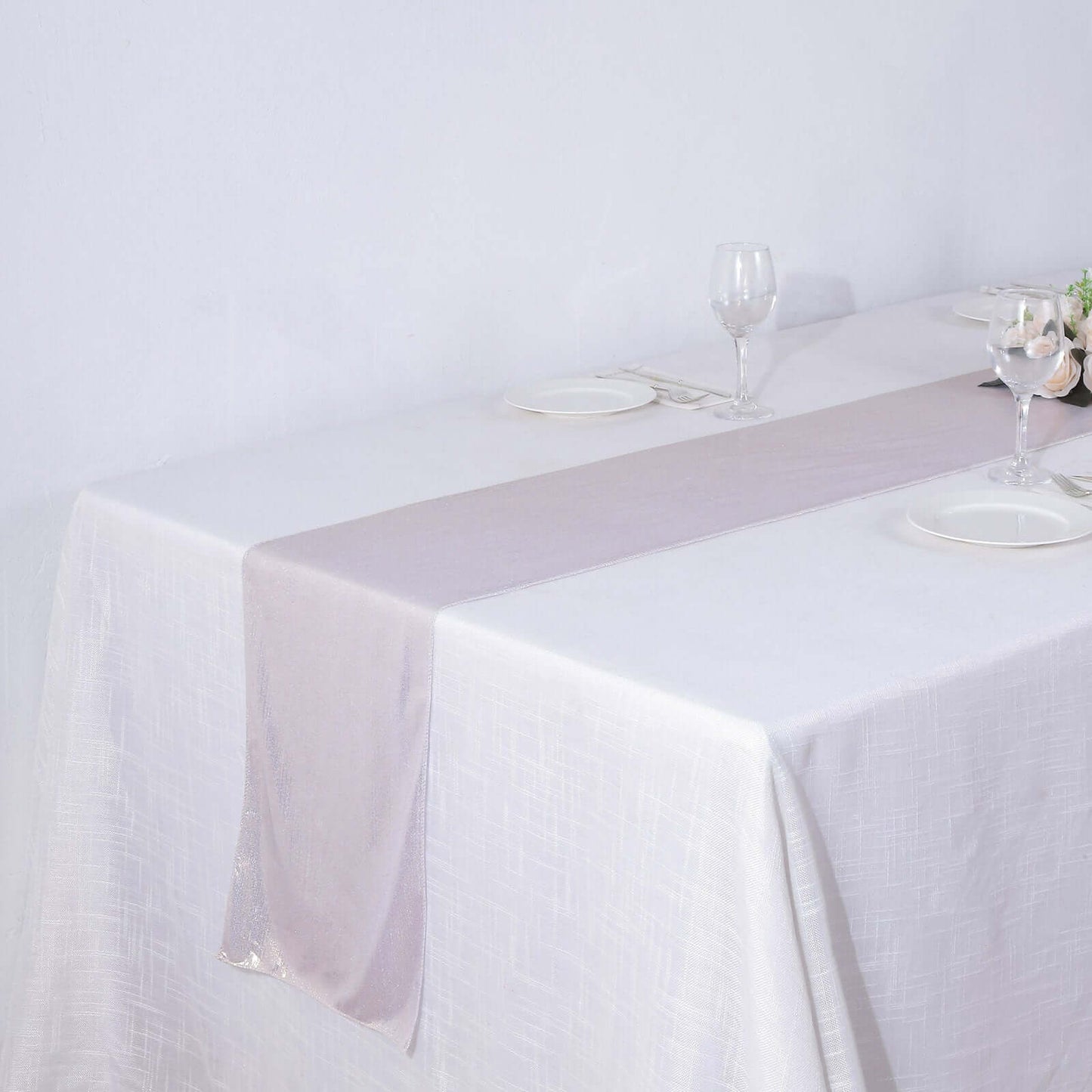 Polyester 12"x108" Table Runner Beige Shimmer Sequin Dots - Wrinkle-Free Finish Table Linen