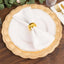 6-Pack Acrylic Round Charger Plates 13" in Metallic Gold with Beaded Sunflower Rim, Plastic Dinner Party Charger Tableware