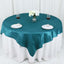 Taffeta 72"x72" Table Overlay Square Tablecloth Peacock Teal - Accordion Crinkle Table Cover