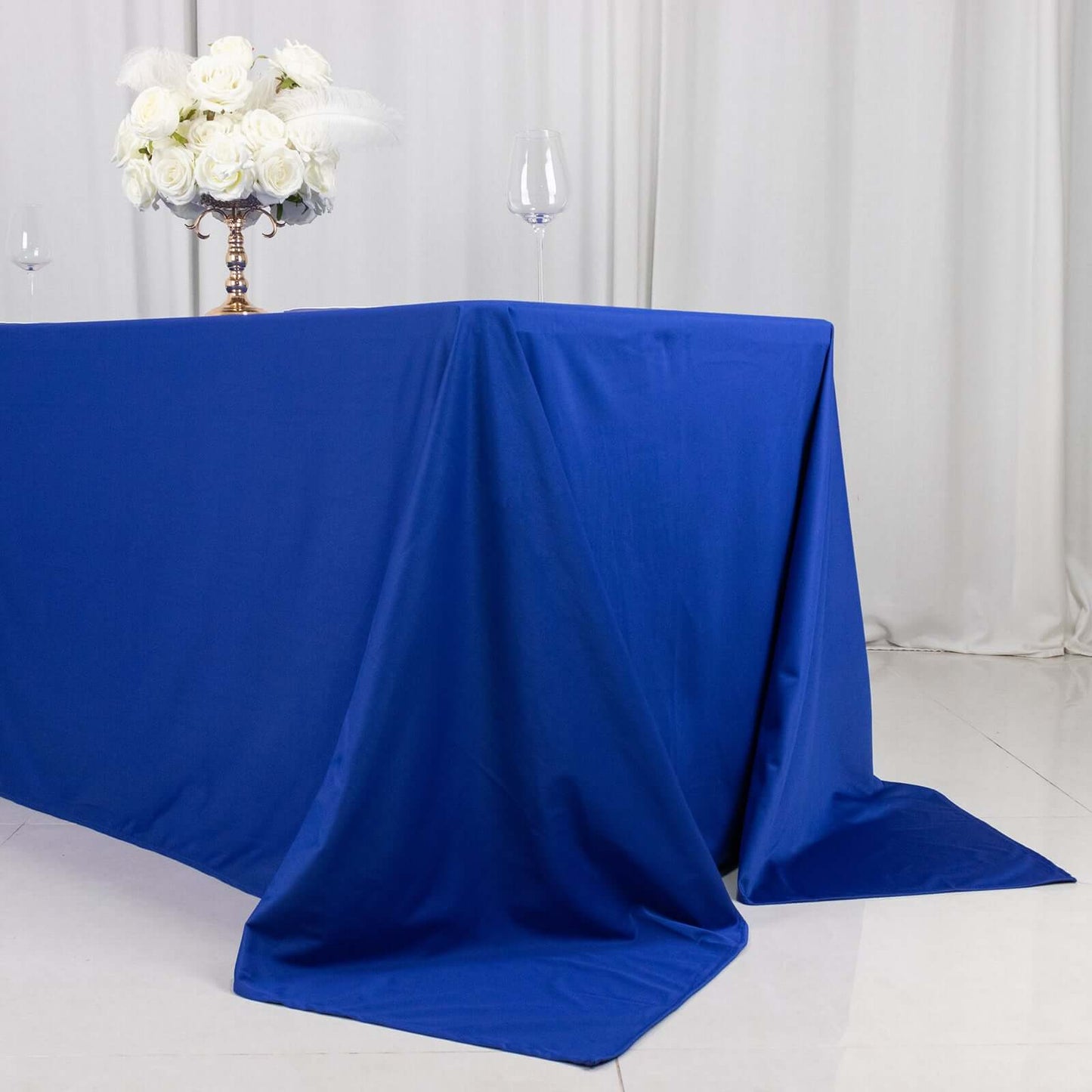 Scuba Rectangular 90"x132" Tablecloth Royal Blue - Wrinkle Free, Stain Resistant & Seamless Table Cover