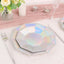 25-Pack Paper 9" Decagon Dinner Plates in Iridescent - Disposable Geometric Party Plates for Disco & Space Themed Events