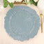 6-Pack Acrylic Plastic Round Charger Plates 13" in Dusty Blue with Reef Design, Dinner Charger Tableware