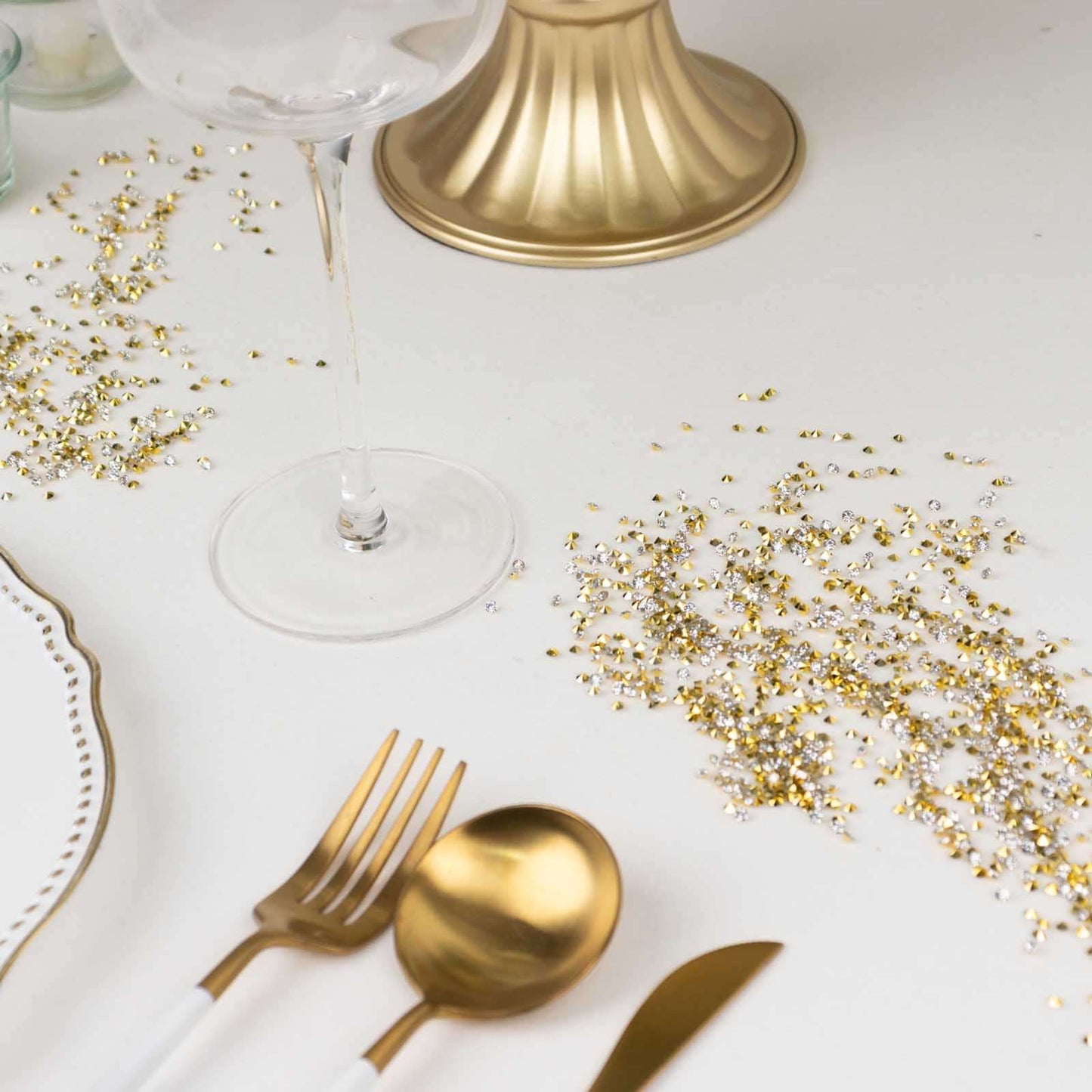 14400 Pcs Faux Diamond Rhinestone Vase Fillers Gold/Silver, Wedding Table Scatter Gems Sparkling Decorative Design 3mm