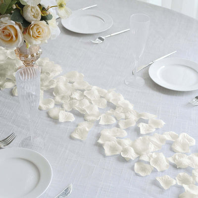 500-Pack Rose Petals Round Design Ivory Silk Confetti - Decorative Scatters for Tables and Floors